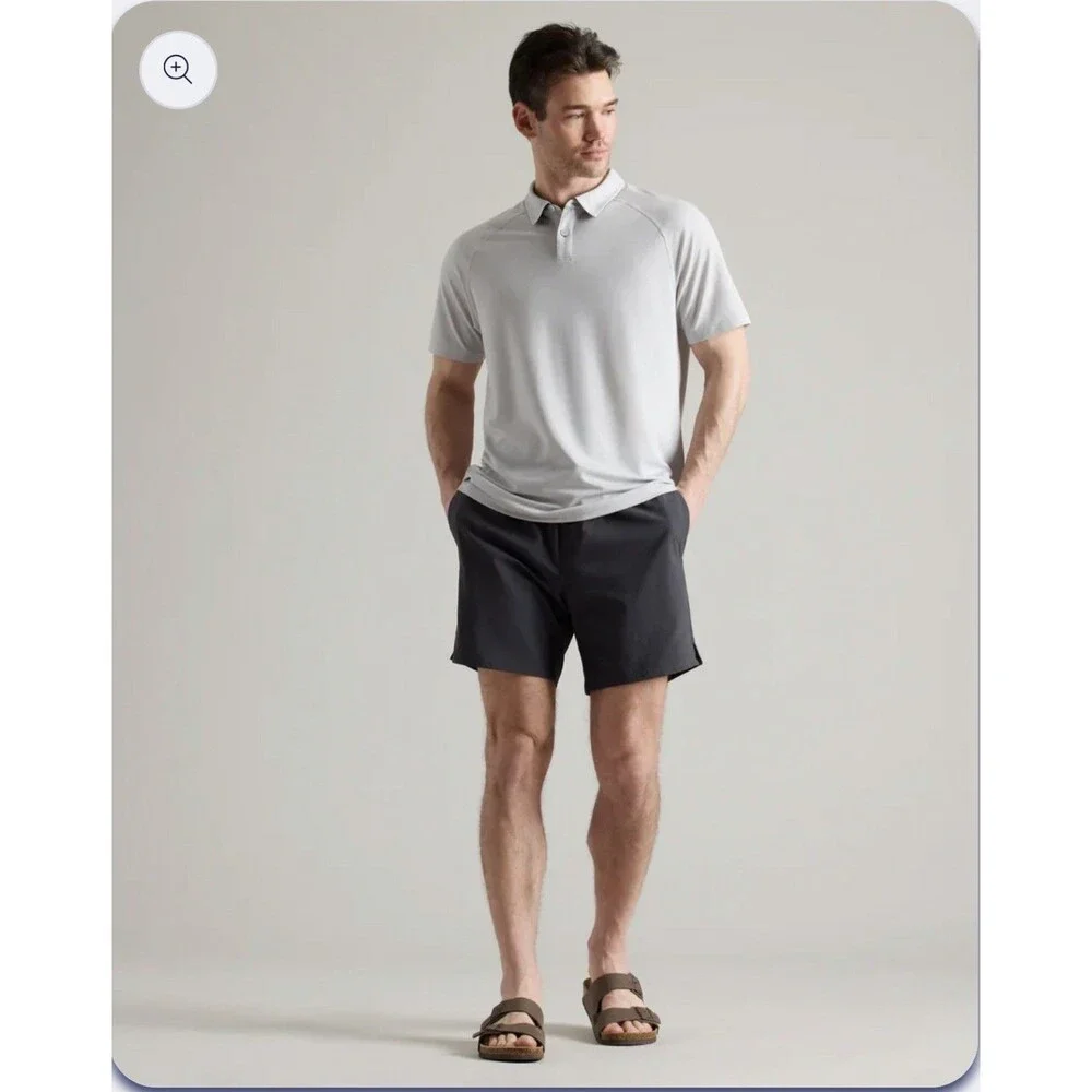NWT Rhone Boathouse Shorts Men Small Lichen Green 7” Stretch woven Oxford $98